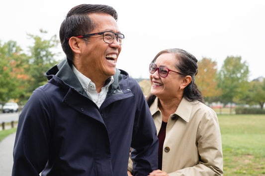 A happy smiling Asian couple